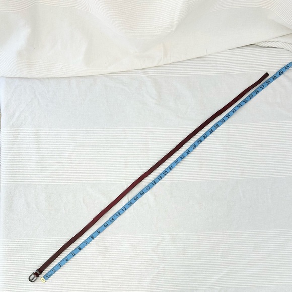 Red Leather Belt with Dark Silver Buckle - Picture 8 of 9